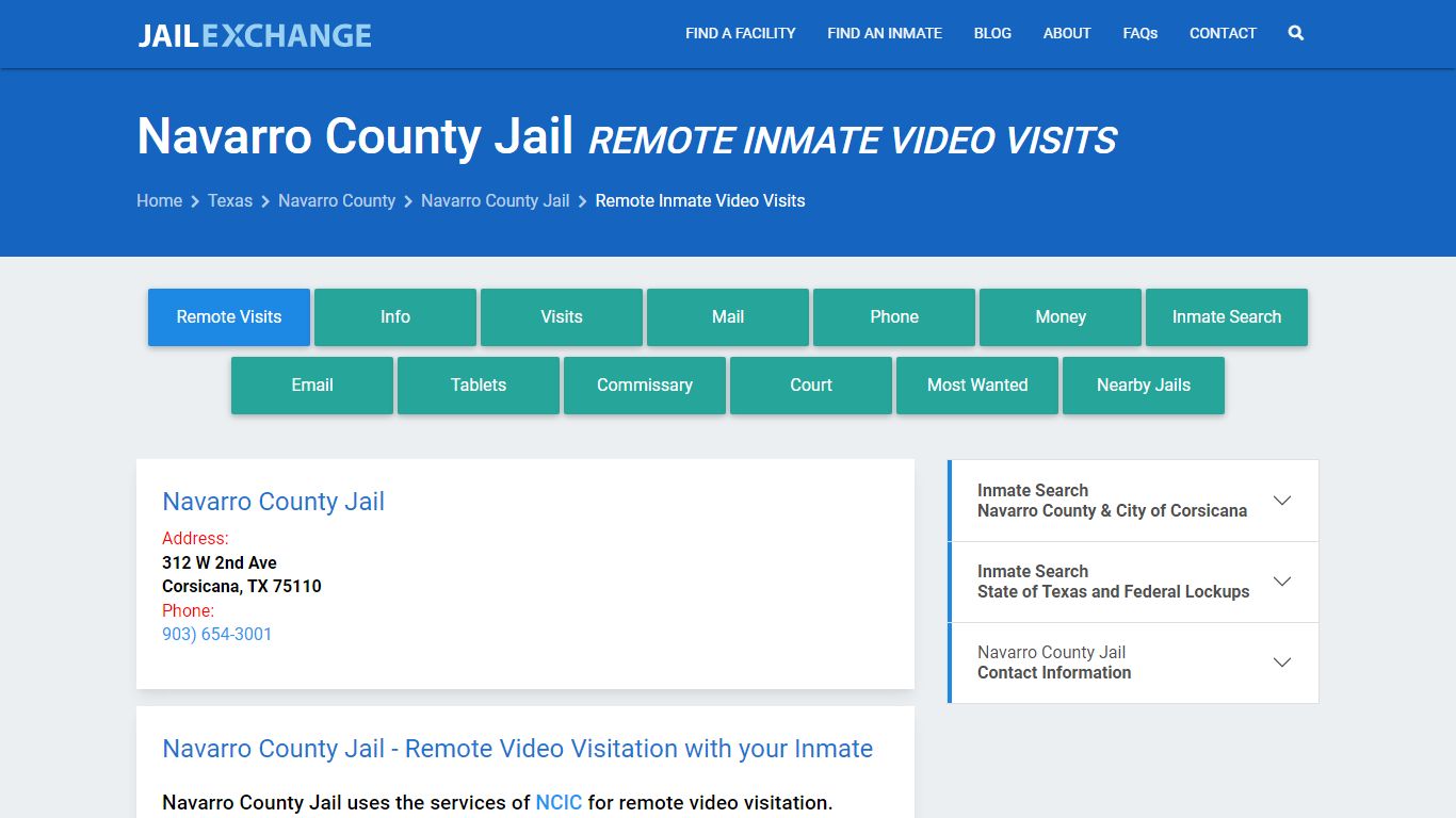 Video Visitation - Navarro County Jail, TX - Jail Exchange